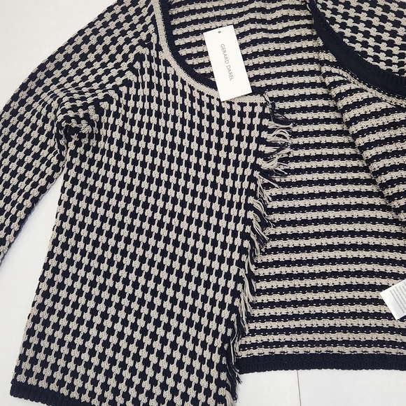 Gerard Darel Navy and White Patterned Cardigan Size 1 - Picture 6 of 15